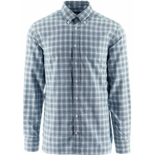 Hackett Mens White Blue Oxford Checkered Shirt