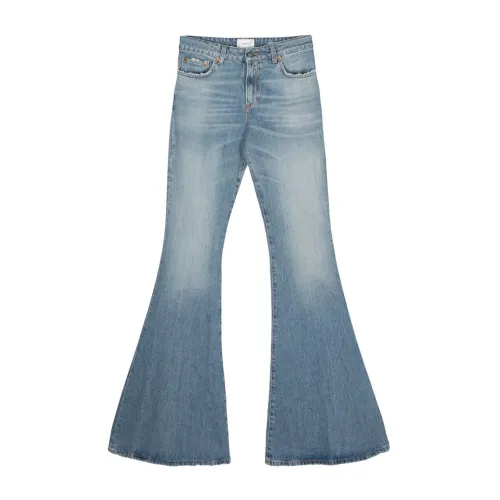 Haikure , Distressed Wide Leg Denim Jeans ,Blue female, Sizes: