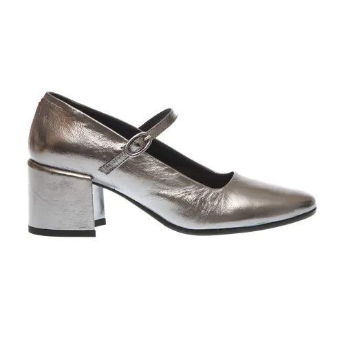 Halmanera , Mary Jane Anthracite Laminate Shoes ,Gray female, Sizes: