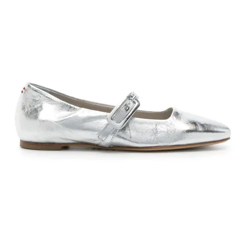Halmanera , Metallic Ballerina Shoes ,Gray female, Sizes: