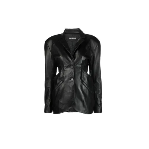 Han Kjøbenhavn , Leather Blazer with Wide Shoulders ,Black female, Sizes: