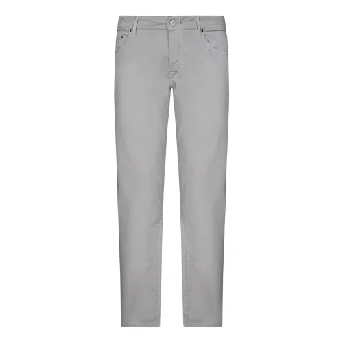 Hand Picked , Men's Clothing Trousers Grey Ss24 ,Gray male, Sizes: