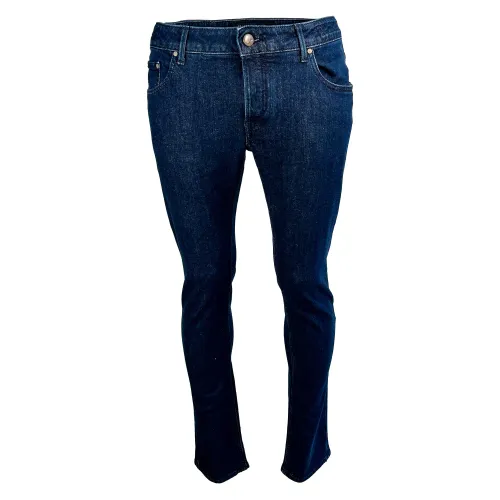 Hand Picked , Slim-fit Jeans ,Blue male, Sizes:
