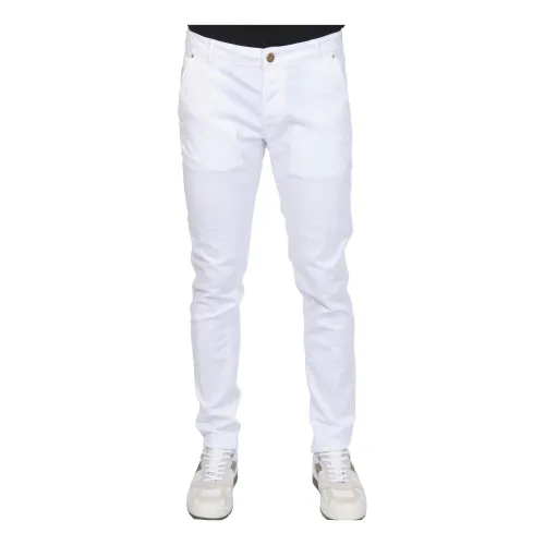 Hand Picked , Slim-fit Trousers ,White male, Sizes: