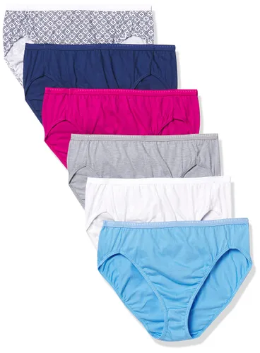 Hanes Ultimate Women's 6-Pack Breathable Cotton Hi-Cut Panty