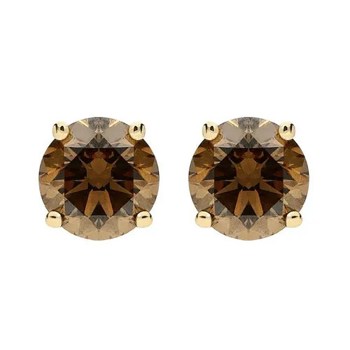 Hans D. Krieger 18ct Rose Gold 0.80ct Brown Diamond Stud Earrings