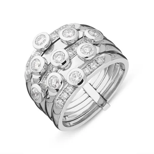 Hans D. Krieger 18ct White Gold 1.02ct Diamond Bubble Ring - N