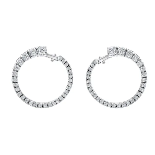 Hans D. Krieger 18ct White Gold 1.32ct Diamond Hoop Earrings - White Gold