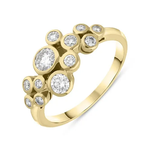 Hans D. Krieger 18ct Yellow Gold 0.65ct Diamond Bubble Ring