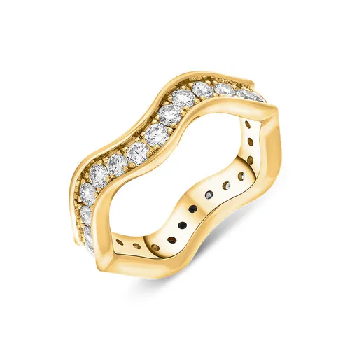 Hans D Krieger 18ct Yellow Gold 1.21ct Diamond Wave Eternity Ring - Gold