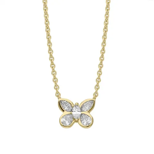 Hans D. Krieger 18ct Yellow Gold Diamond Butterfly Necklace