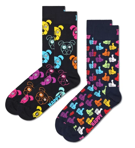 Happy Socks, 2-Pack Crew Socks, Classic Dog Socks for Men