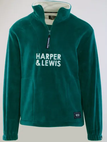 Harper & Lewis Dark Green 1/4 Zip Fleece