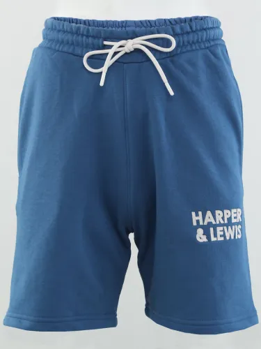 Harper & Lewis Petrol Blue Tribe Sweat Shorts