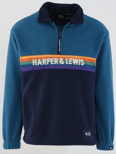 Harper & Lewis Petrol Hlf51 1/4 Zip Fleece