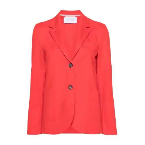 Harris Wharf London , Bright Red Stretch-Jersey Blazer ,Red female, Sizes: