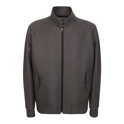 Harris Wharf London , Grey Zip-Through Sweatshirt ,Gray male, Sizes: