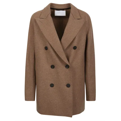 Harris Wharf London , Oversized Wool Jacket with Wide Lapel ,Brown female, Sizes: