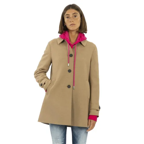 Harris Wharf London , Wool Fold Coat ,Brown female, Sizes:
