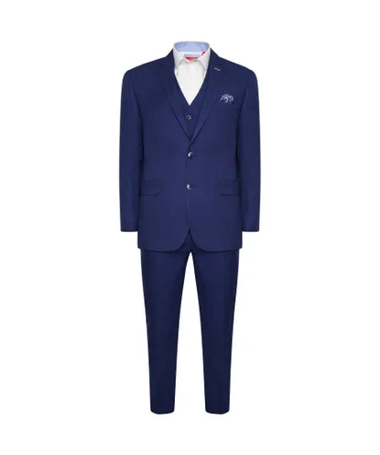 Harry Brown London Mens 3 Piece Slim Fit Suit in Dark Blue
