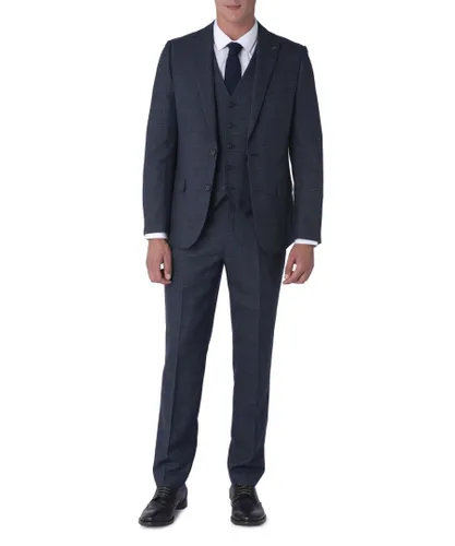 Harry Brown London Mens Finley Blue Check Slim fit 100% Wool Suit