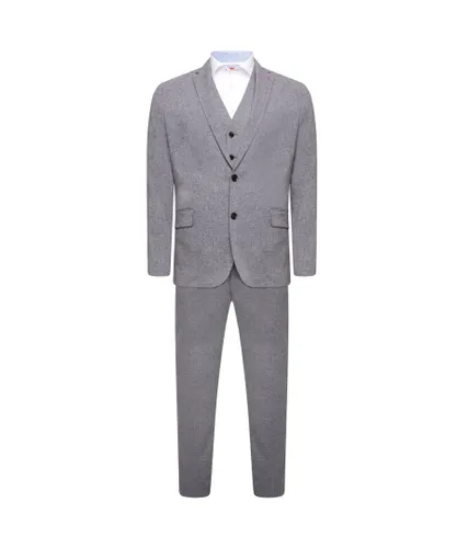Harry Brown London Mens Grey Three Piece Slim Fit Suit Viscose
