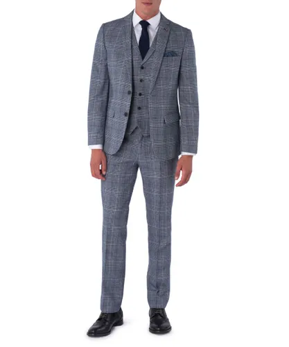 Harry Brown London Mens Joseph Blue & Black Check Wool Slim Fit Suit