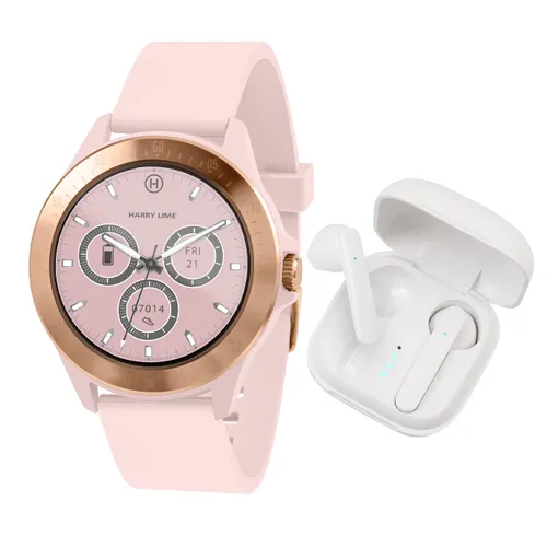 Harry Lime Fashion Smart Watch in Pink Featuring White True