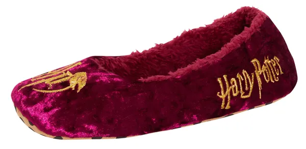 Harry Potter Slippers for Women Girls Teens Burgundy 7 UK