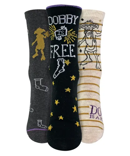 Harry Potter Womens 3 Pair Ladies Dobby is Free Socks