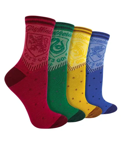 Harry Potter Womens 4 Pairs Socks - Assorted - Multicolour Cotton
