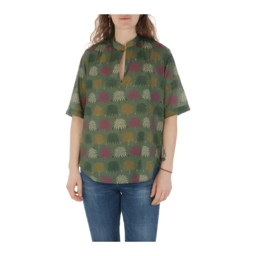 Hartford , Khaki Camil Shirt ,Green female, Sizes: