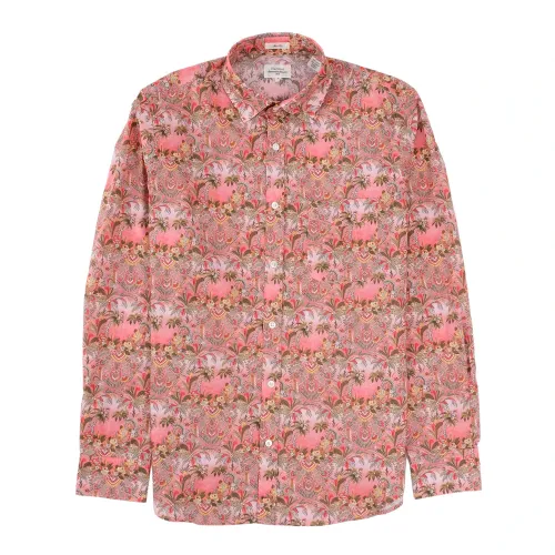 Hartford , Pink Paisley Summer Shirt ,Multicolor male, Sizes: