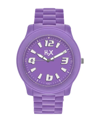 Haurex Italy H2X WoMens SL381XL1 Splash Luminous Water Resistant Lavender Soft Rubber Watch - Purple - One Size