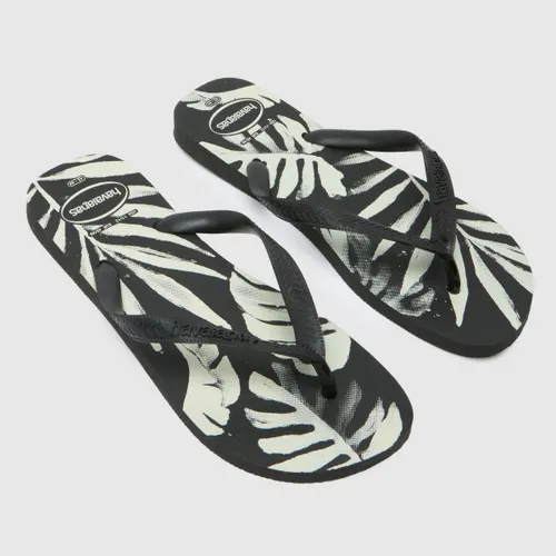 Havaianas Aloha Sandals in Black & White