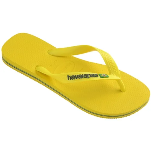 Havaianas Boys Brasil Logo Neon Flip Flops - Citrus Yellow - KIDS 10-11 (EU 29/30)