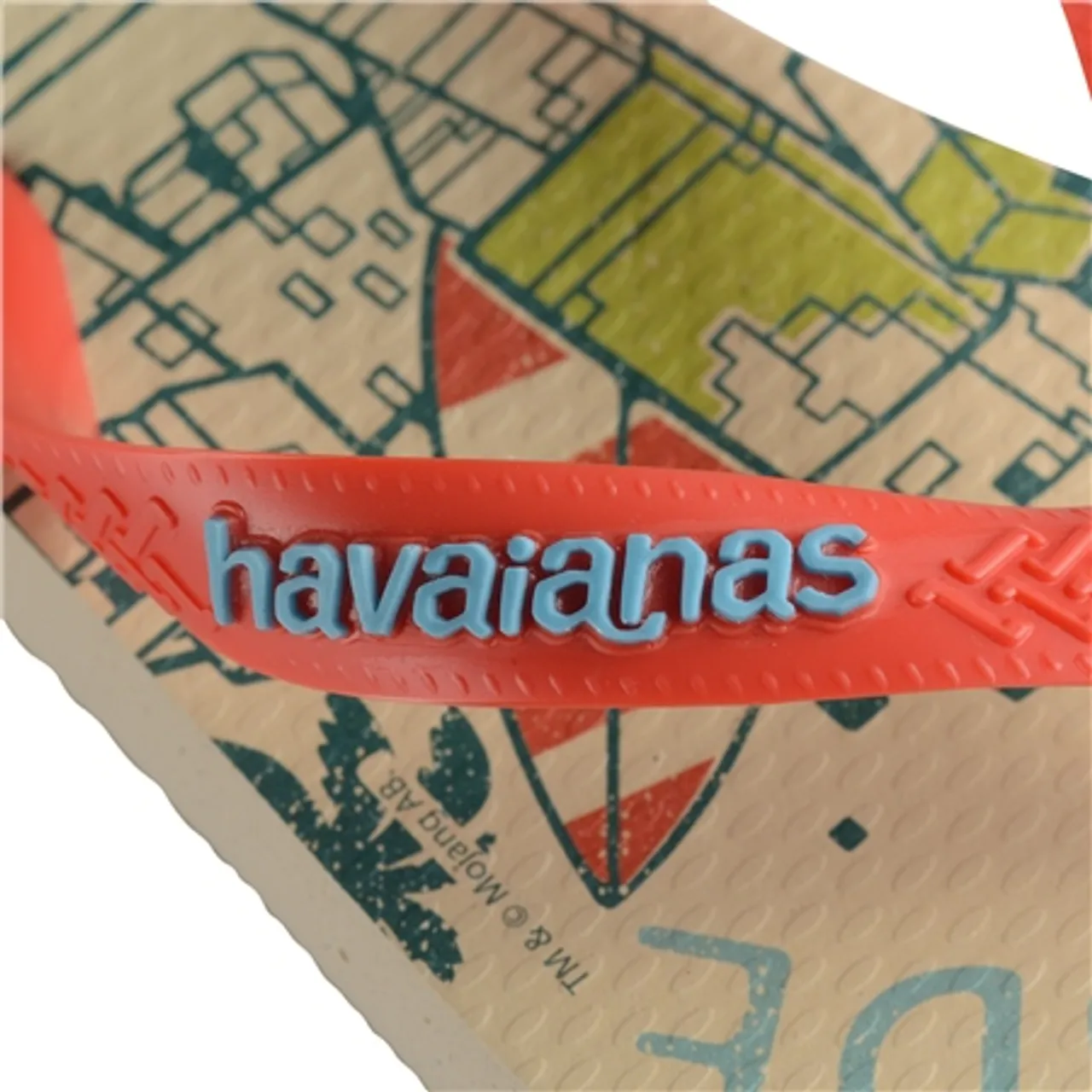Havaianas Boys Minecraft Flip Flops - Beige & Orange - KIDS 12 (EU 31/32)
