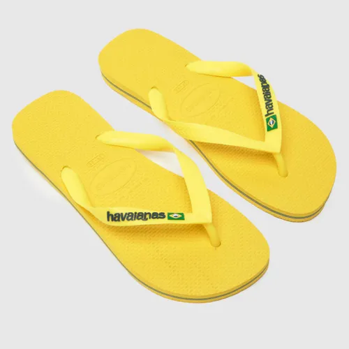 Havaianas Brasil Logo Sandals in Yellow