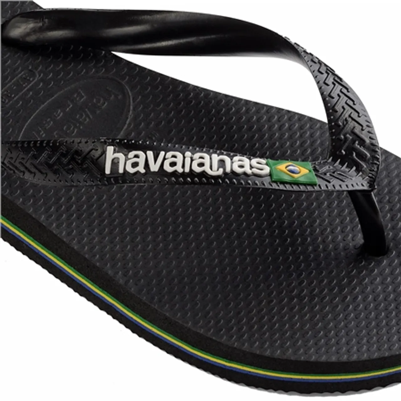 Havaianas Brazil Logo Flip Flops - Black - UK 6-7 (EU 39/40)