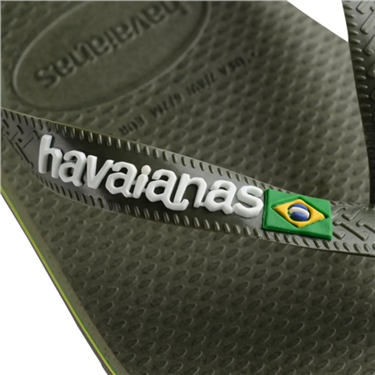 Havaianas Brazil Logo Flip Flops - Green - UK 6-7 (EU 39/40)
