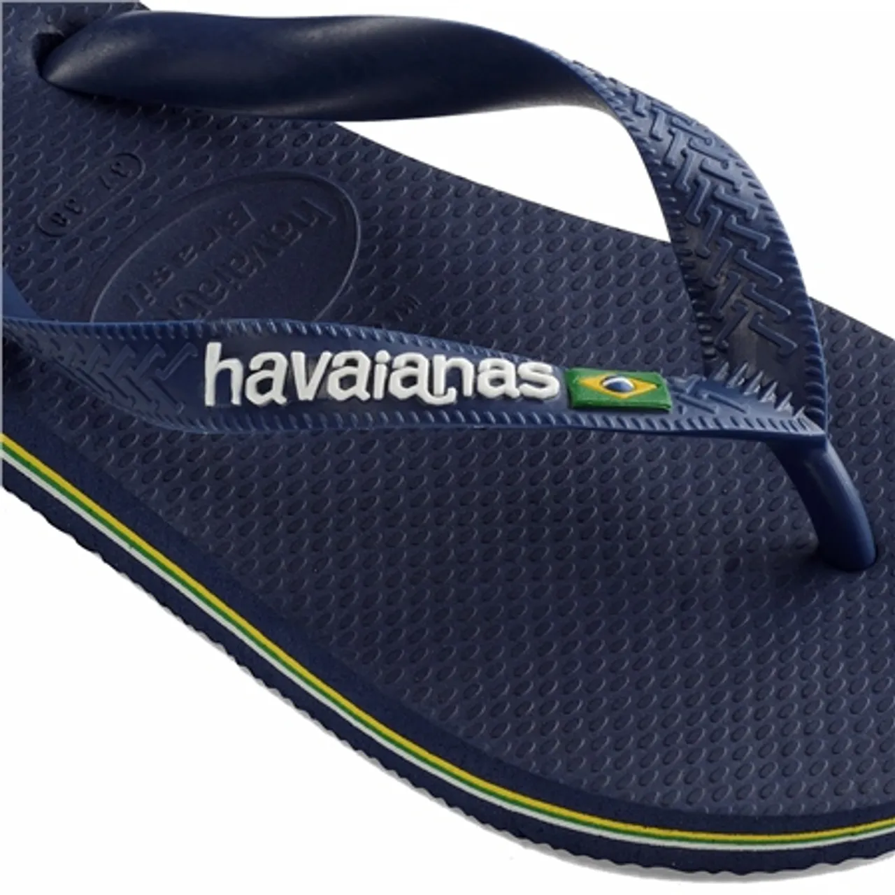 Havaianas Brazil Logo Flip Flops - Navy Blue - UK 6-7 (EU 39/40)