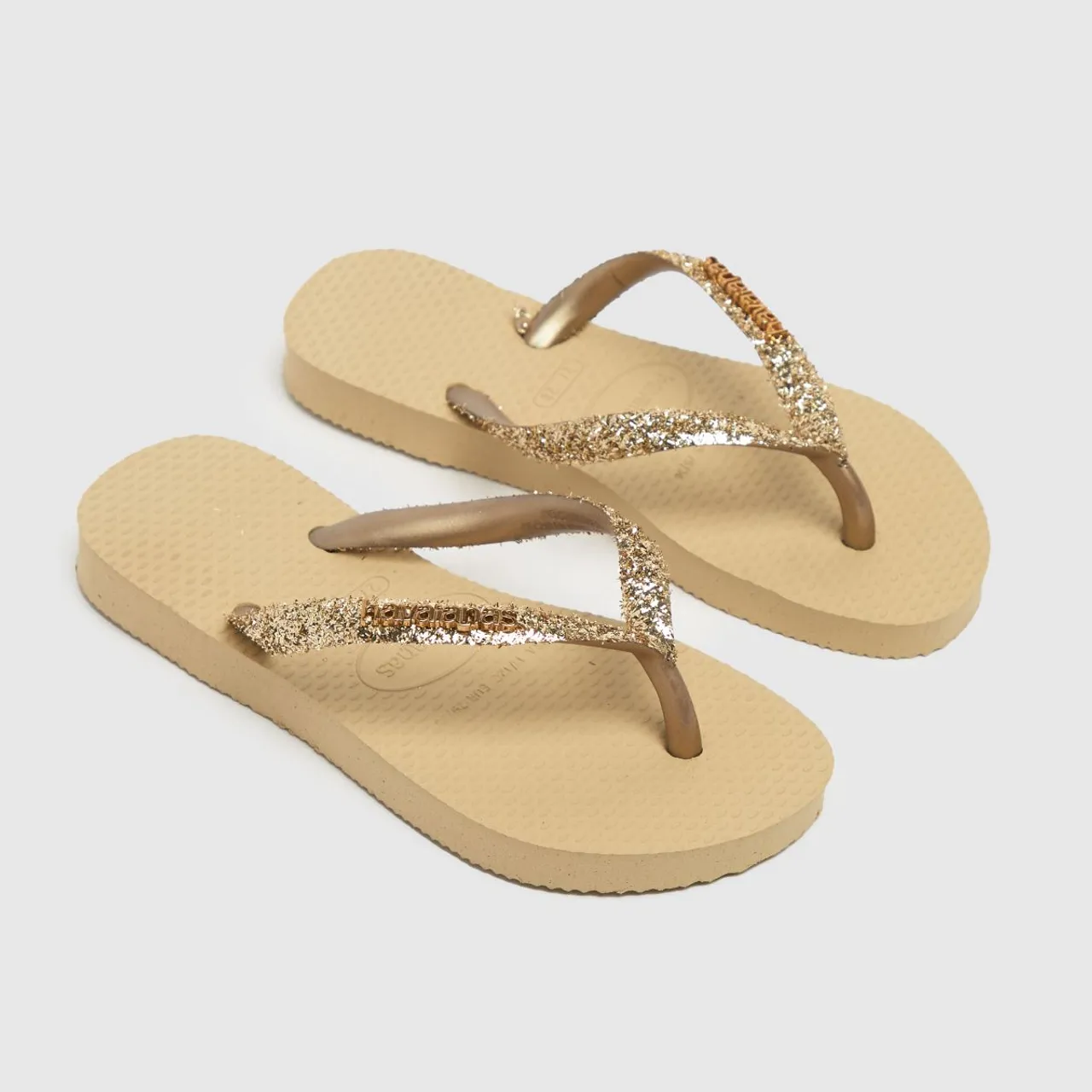 Havaianas Gold Slim Glitter Ii Girls Junior Sandals