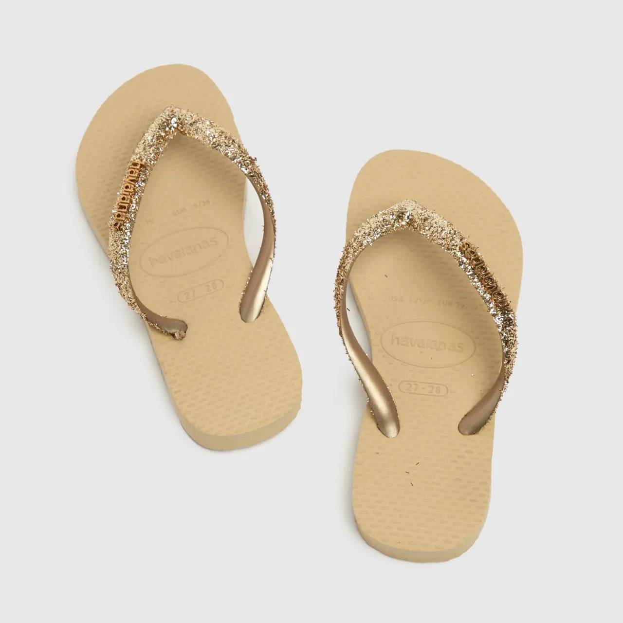 Havaianas Gold Slim Glitter Ii Girls Junior Sandals