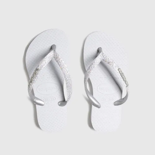 Havaianas Silver Slim Glitter Ii Girls Junior Sandals