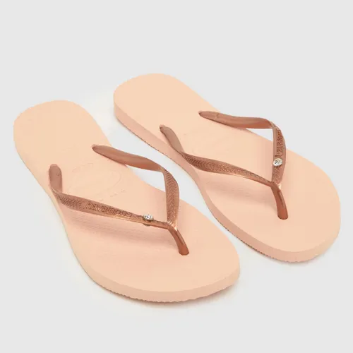 Havaianas Slim Crystal Sw Ii Sandals In Pale Pink