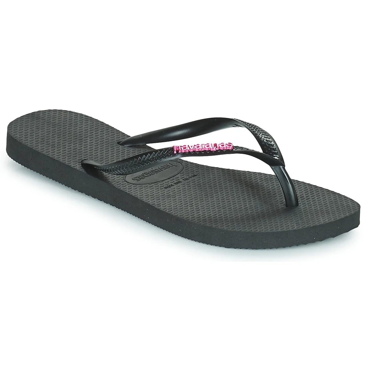 Havaianas  SLIM LOGO METALLIC  women's Flip flops / Sandals (Shoes) in Black