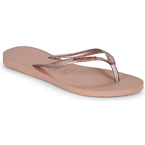 Havaianas  SLIM LOGO METALLIC  women's Flip flops / Sandals (Shoes) in Pink
