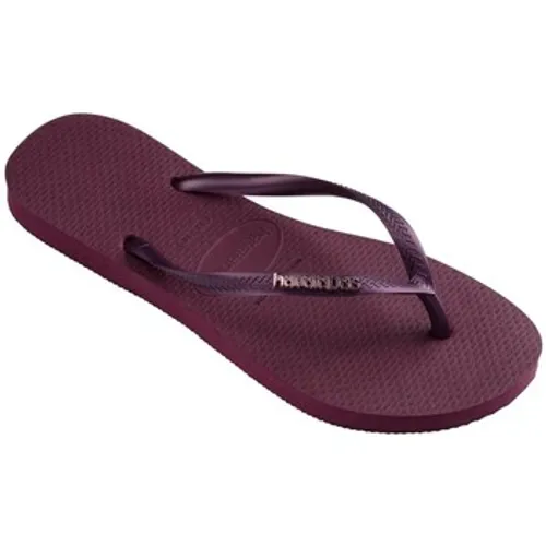 Havaianas  SLIM LOGO METALLIC  women's Flip flops / Sandals (Shoes) in Purple