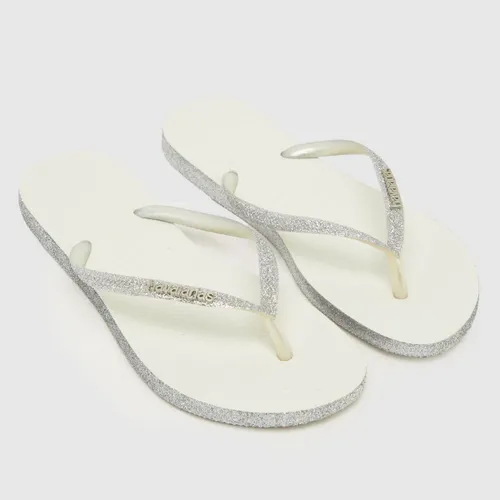 Havaianas Slim Sparkle Sandals In Silver