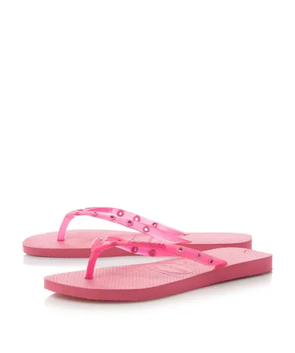 Havaianas Womens Ladies - Eyelet Detail Toe Post Flip Flop Sandals - Pink